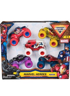 Monster Jam Monster Jam Mini Marvel Vehicles 1:64 5-Pack  - Image 1