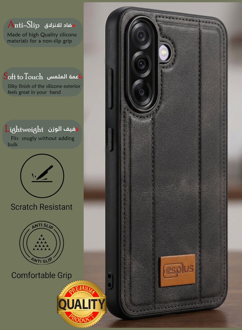 Samsung Galaxy A37 5g Premium Silicone Leather Finish Back Case  | High Quality Silicone Case Cover Designed for Samsung Galaxy A37 5g  | Ultimate Impact Protection ,Shockproof, Anti-Fingerprint , Comfortable feel and Durable back protection Case for Samsung Galaxy A37 5g  - Black - Image 2