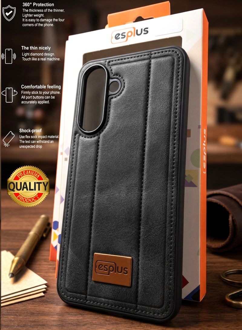 Samsung Galaxy A37 5g Premium Silicone Leather Finish Back Case  | High Quality Silicone Case Cover Designed for Samsung Galaxy A37 5g  | Ultimate Impact Protection ,Shockproof, Anti-Fingerprint , Comfortable feel and Durable back protection Case for Samsung Galaxy A37 5g  - Black - Image 5