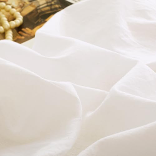TUMEI 100% Linen King Pillow Cases(35.83"×20.08") - Set of 2 King Size Bed Pillow Cover Washed Solid Color Natural Flax Soft Breathable,White King - Image 4