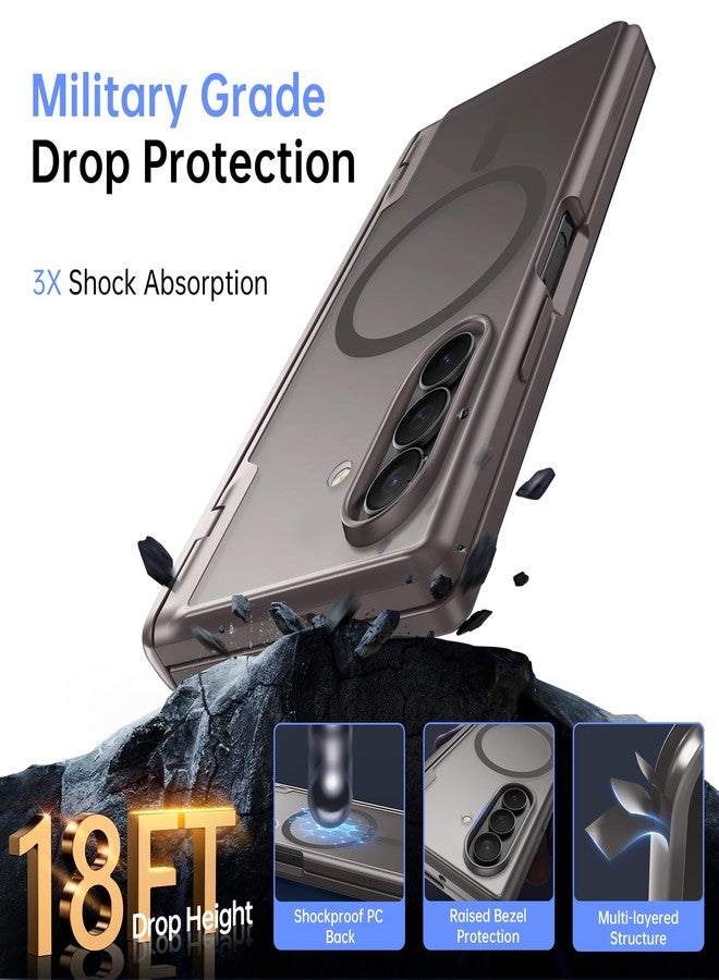 موبوسي جراب MOBOSI المغناطيسي لهاتف Z Fold 7 مع واقي شاشة للخصوصية، متوافق مع Magsafe، غطاء حماية نحيف يغطي كامل الهاتف، غطاء مقاوم للصدمات لهاتف Samsung Galaxy Z Fold 7، رمادي - Image 4