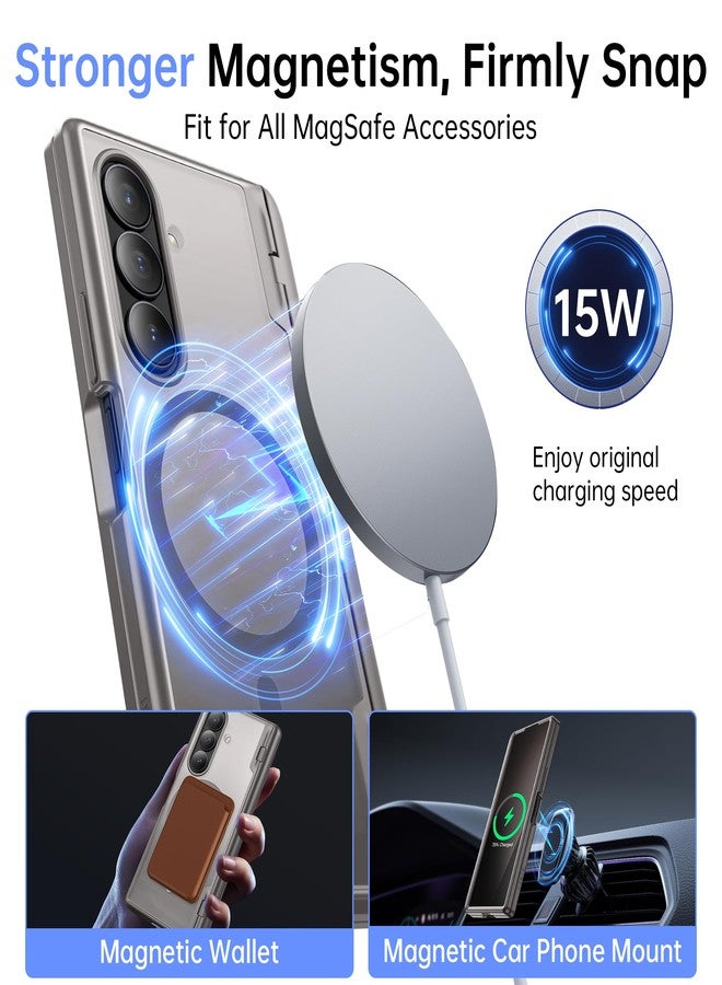 موبوسي جراب MOBOSI المغناطيسي لهاتف Z Fold 7 مع واقي شاشة للخصوصية، متوافق مع Magsafe، غطاء حماية نحيف يغطي كامل الهاتف، غطاء مقاوم للصدمات لهاتف Samsung Galaxy Z Fold 7، رمادي - Image 2