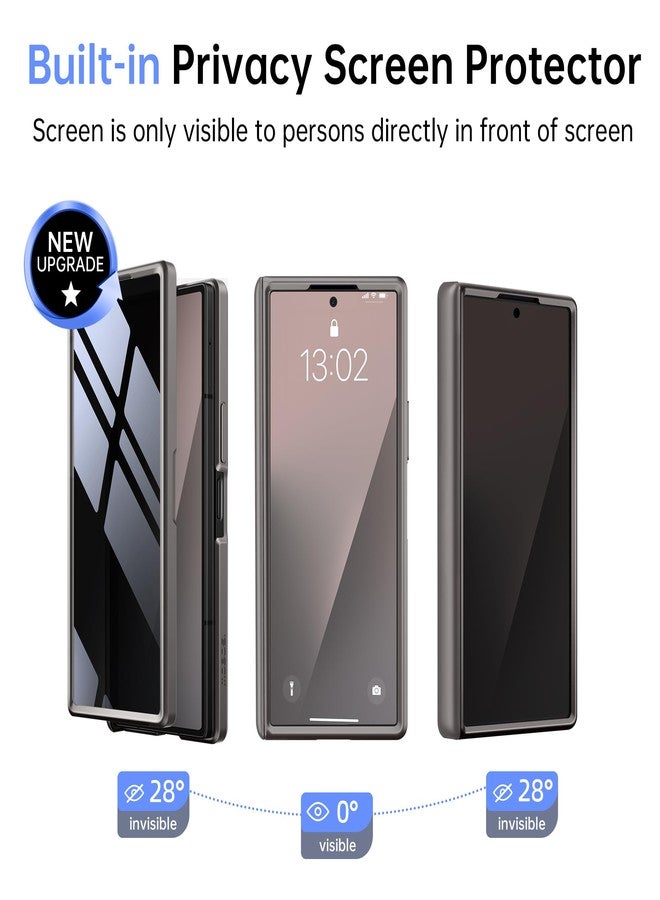 موبوسي جراب MOBOSI المغناطيسي لهاتف Z Fold 7 مع واقي شاشة للخصوصية، متوافق مع Magsafe، غطاء حماية نحيف يغطي كامل الهاتف، غطاء مقاوم للصدمات لهاتف Samsung Galaxy Z Fold 7، رمادي - Image 3