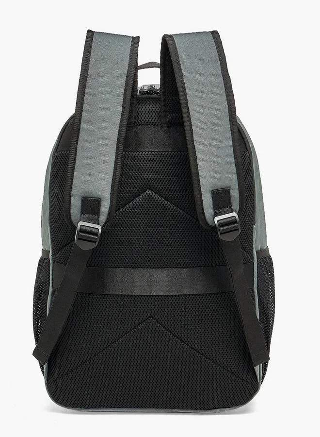 Lee Cooper GREY Solid Backpack For Boys 13+ Years With Padded Shoulder Strap for Men | Best Price UAE