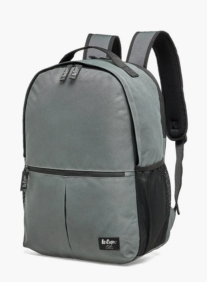 Lee Cooper GREY Solid Backpack For Boys 13+ Years With Padded Shoulder Strap for Men | Best Price UAE