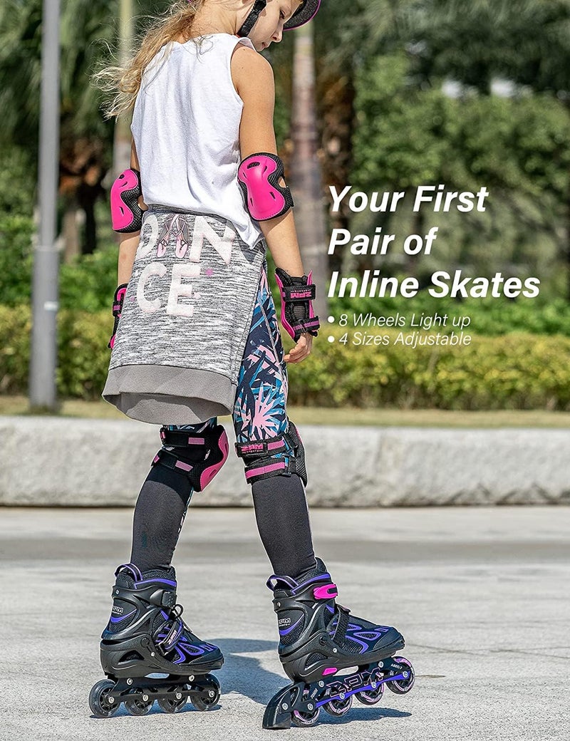 2PM SPORTS 2pm Sports Adjustable Light up Kid Inline Skates,Roller Blades for Boys and Girls (purple, Medium 2020 - Big Kids(Y13-3UK)) - Image 2