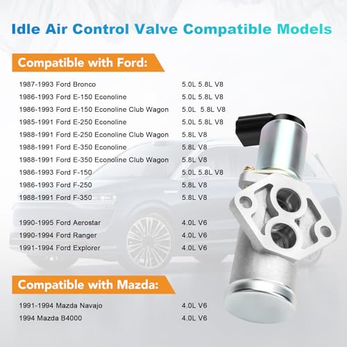 NPAUTO Idle Air Control Valve fit for 19861993 Ford F150 F250 F350 Bronco Aerostar Ranger Explorer E150 E250 E350 Econoline 1985 1986 1987 1988 1989 1990 1991 1992 1993 1994 1995 AC23 - Image 3