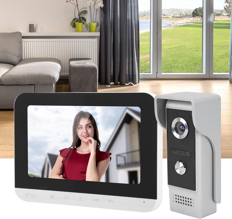 klarako 7in TFT LCD Video Doorbell with Wifi Remote Unlocking, Night Surveillance Function, 700TVL Camera for App Control (US Plug) - Image 4