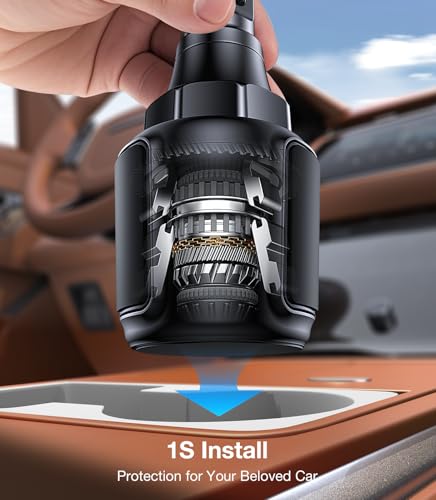 Coolpow Cup Holder Phone Holder for Car Phone Holder Cup Holder Phone Mount【Ultra Stable & Never Shake】Phone Holders for Your Car Cupholder Cell Phone Car Mount for iPhone All Smartphones Mothers Day - Image 4