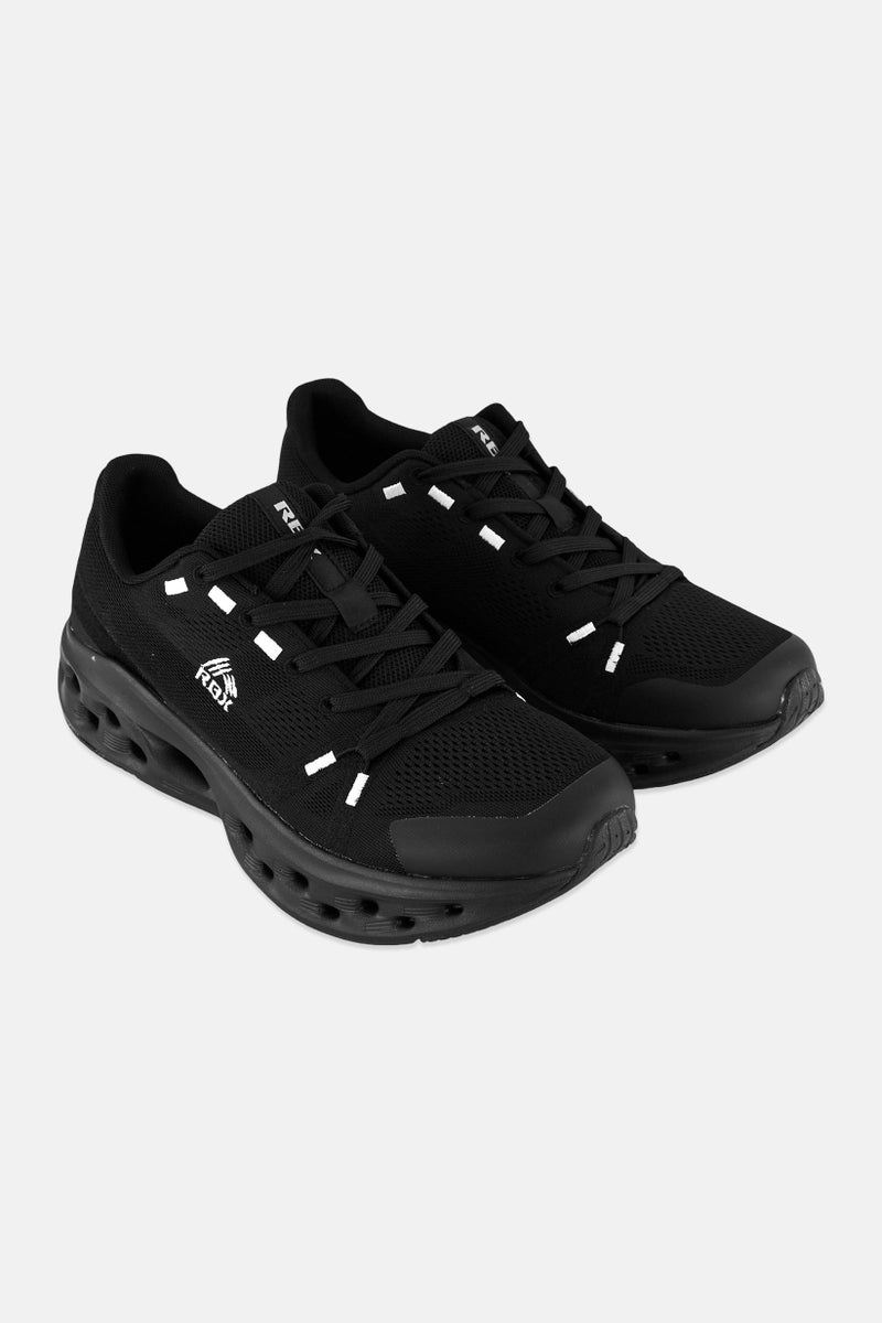 RBX Men Brand Logo Lace Up Hiking Shoes, Black  - Image 1