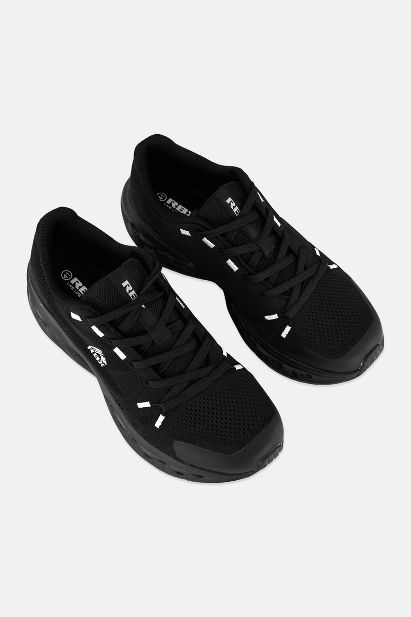 RBX Men Brand Logo Lace Up Hiking Shoes, Black - Image 2