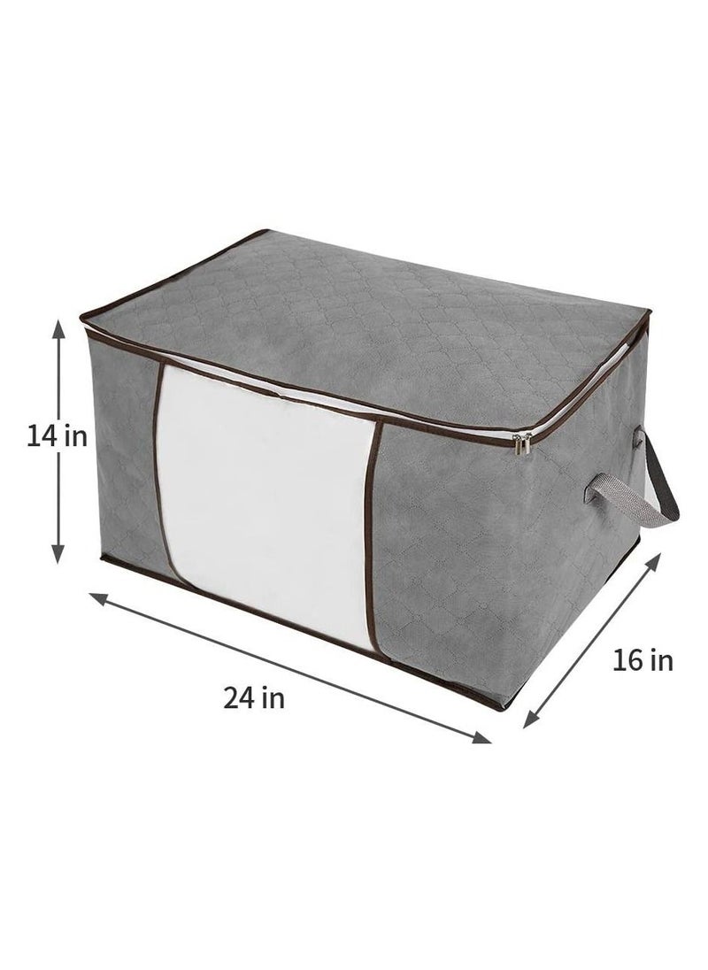 6-Pack Clothes Organizer Storage Bag with Reinforced Handle and Sturdy Zipper
