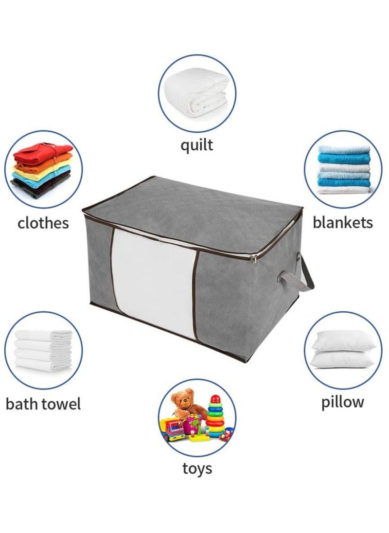 6-Pack Clothes Organizer Storage Bag with Reinforced Handle and Sturdy Zipper