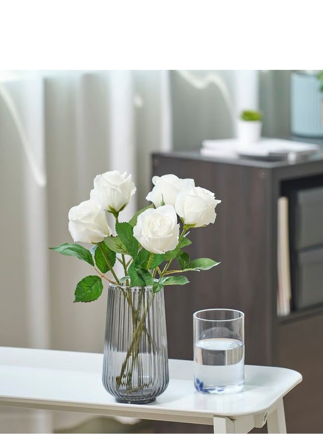 آيكيا فراكتا زهرة صناعية, داخلي/خارجي/الورد أبيض, 40 سم عدد 6 قطعة - Image 4