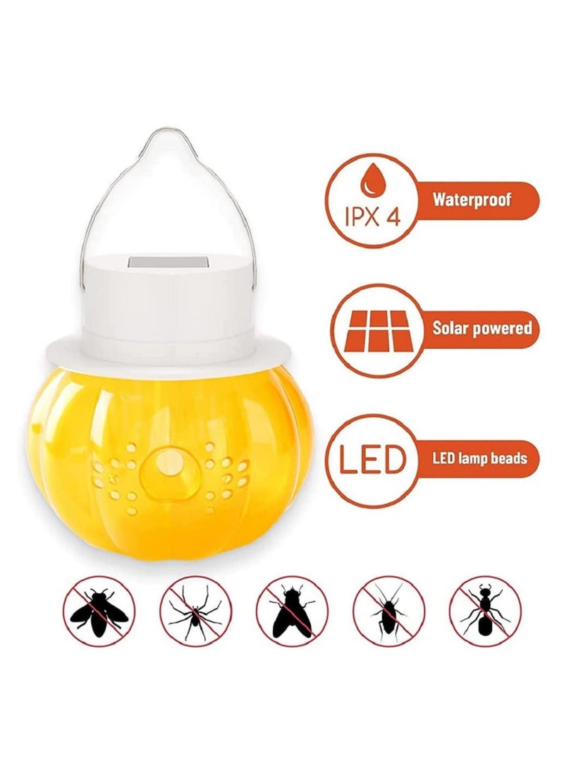 Excefore - Wasp Trap Outdoor Hanging, 2 Pack Yellow Jacket Trap, Solar Wasp Repellent Carpenter Bee for Outside, Non-Toxic Reusable Hornet Traps Wasp Killer with Light Trapping Wasp,Hornet,Bee,Insects - Image 1