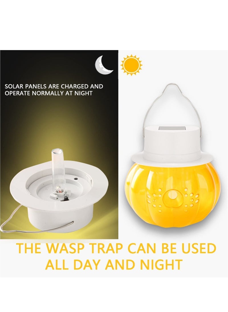 Excefore - Wasp Trap Outdoor Hanging, 2 Pack Yellow Jacket Trap, Solar Wasp Repellent Carpenter Bee for Outside, Non-Toxic Reusable Hornet Traps Wasp Killer with Light Trapping Wasp,Hornet,Bee,Insects - Image 1
