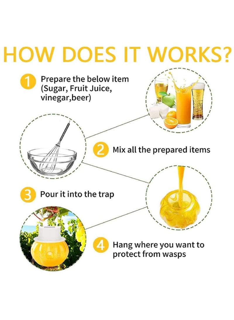 Excefore - Wasp Trap Outdoor Hanging, 2 Pack Yellow Jacket Trap, Solar Wasp Repellent Carpenter Bee for Outside, Non-Toxic Reusable Hornet Traps Wasp Killer with Light Trapping Wasp,Hornet,Bee,Insects - Image 1