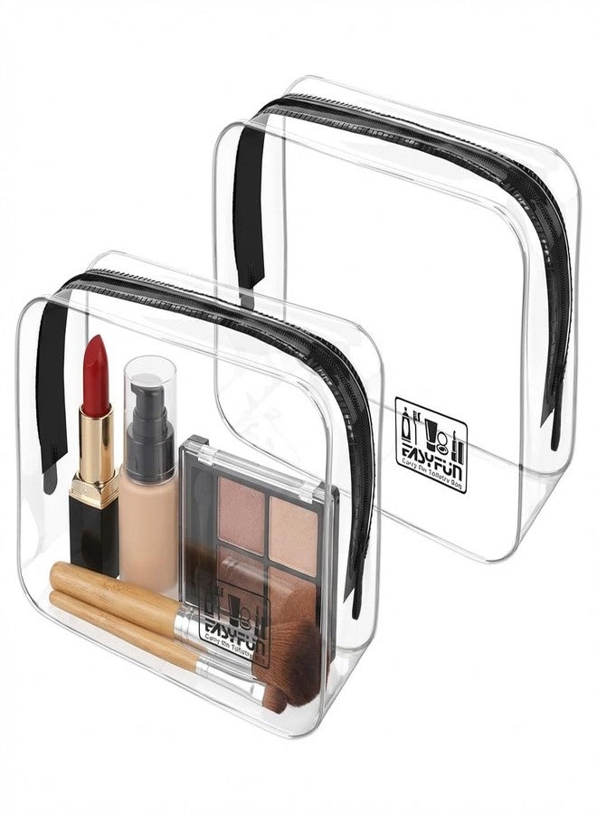 EASYFUN Toiletry Bag 2pcs TSA Approved Travel Clear Toiletry Bag for Men and Women Travel Accessories Quart Size Toiletries Cosmetic Pouch Makeup Bags - Image 1
