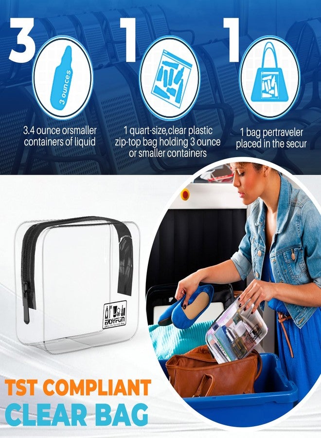 EASYFUN Toiletry Bag 2pcs TSA Approved Travel Clear Toiletry Bag for Men and Women Travel Accessories Quart Size Toiletries Cosmetic Pouch Makeup Bags - Image 2