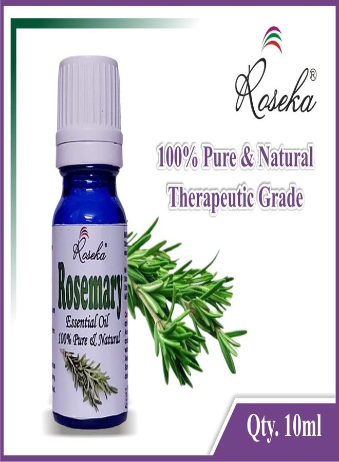 Roseka Rosemary Essential Oil (Rosmarinus officinalis) with internal Plastic Euro Dropper 100% Natural Therapeutic Grade Steam Distilled | For Hair Growth Skin and Body Pure and Natural glowing Skin 10 ml - Image 3