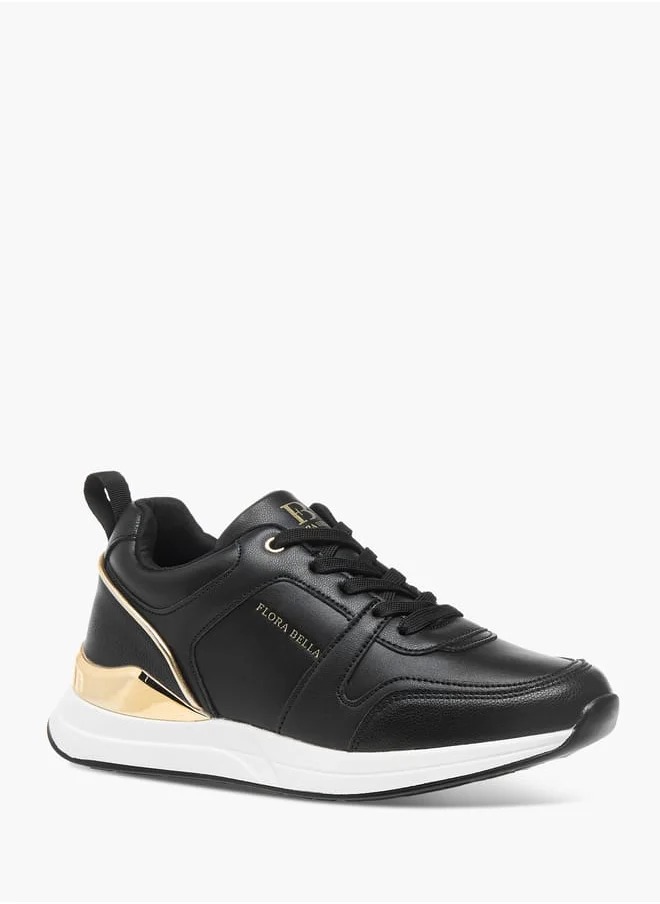 Flora Bella By Shoexpress Womens Panelled Ankle Sneakers With Lace-Up Closure