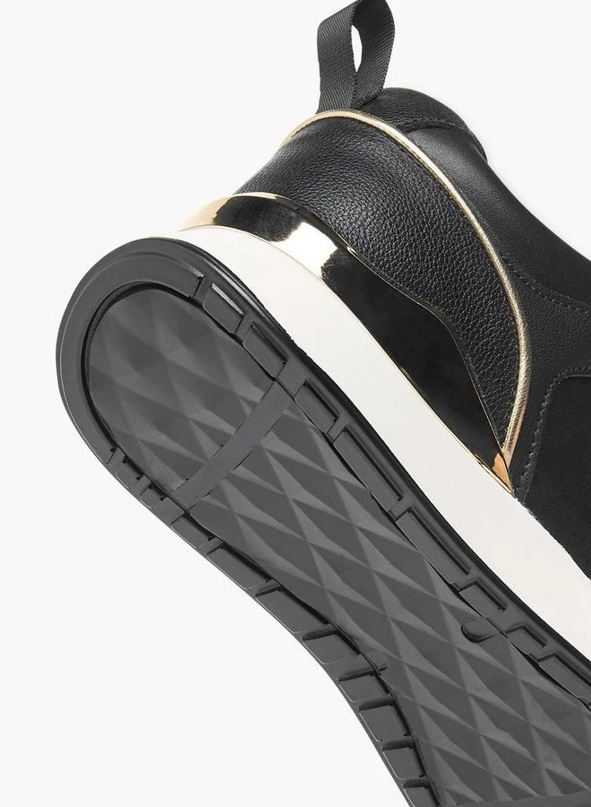 Flora Bella By Shoexpress BLACK Womens Panelled Ankle Sneakers With Lace-Up Closure for Women | Best Price UAE