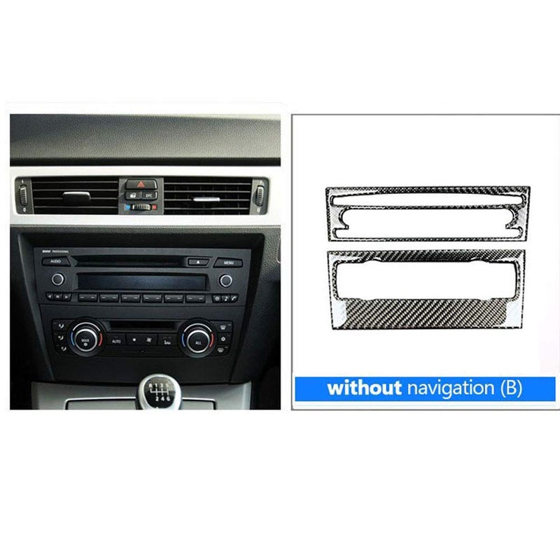 Carbon Fiber AC CD Panel Trim For 3 Series E90 E92 E93 2005 2012 Without Navigation - Image 3