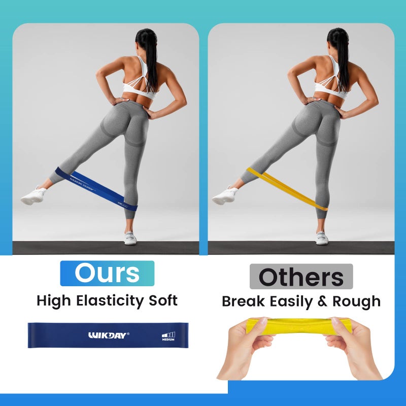 WIKDAY Resistance Bands for Working Out Exercise Loop Bands Workout Bands Set for Men Women Body Stretching, Training, Home Workout, Physical Therapy, Booty Legs, Set of 5 (Assorted) - Image 5