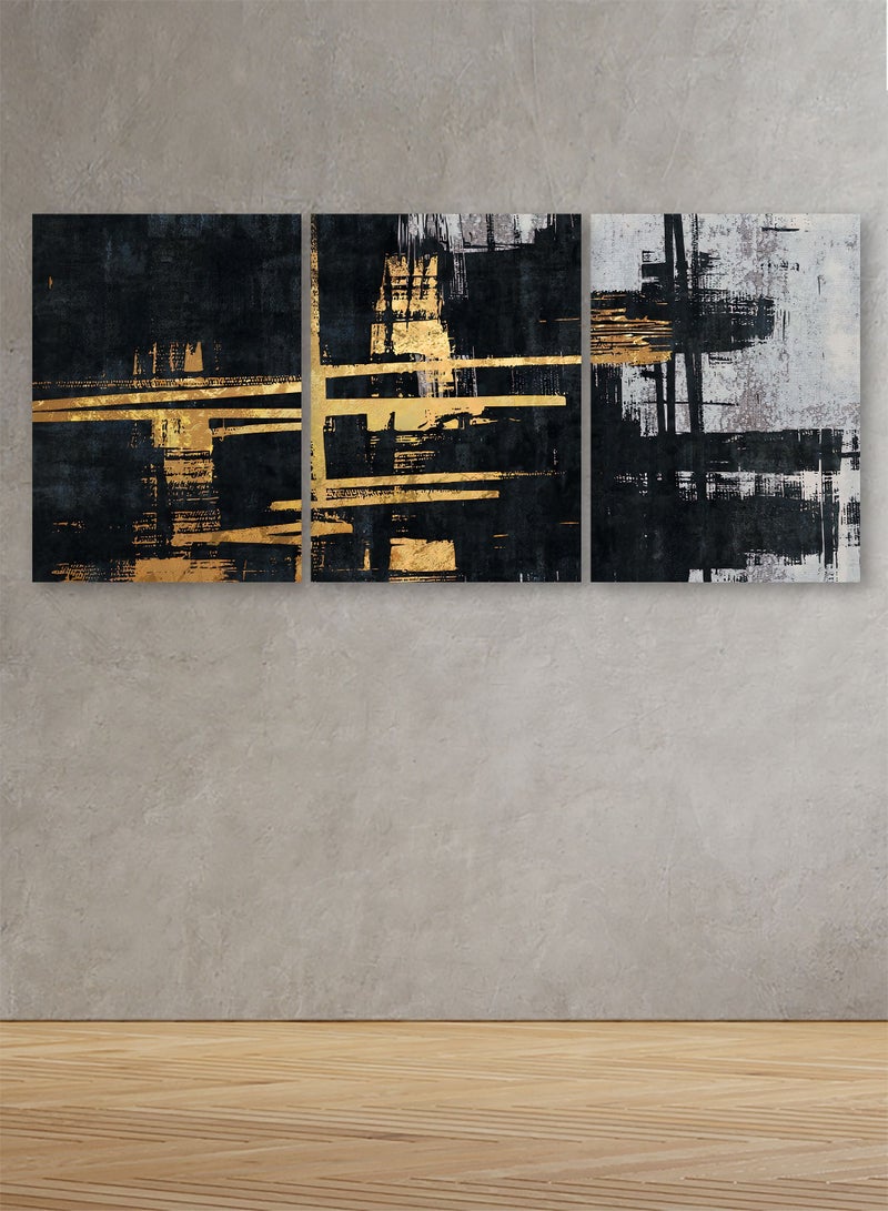 ماركتنا لوحة جدارية فنية لتزين الحائط بتصميم تجريدي ، ثلاث قطع ،مقاس120X60سم - Image 1