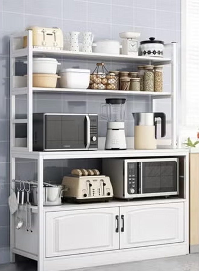 كلناميان خزانة تخزين متعددة الأغراض، خزانة جانبية للمطبخ، لون أبيض، 100 * 40 * 158 سم، خشب أبيض - Image 1