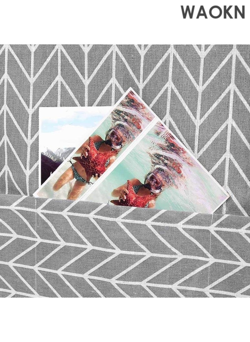 WAOKN Double door refrigerator cover, dustproof cotton linen refrigerator cover with side storage pockets (70-170CM) - Image 5