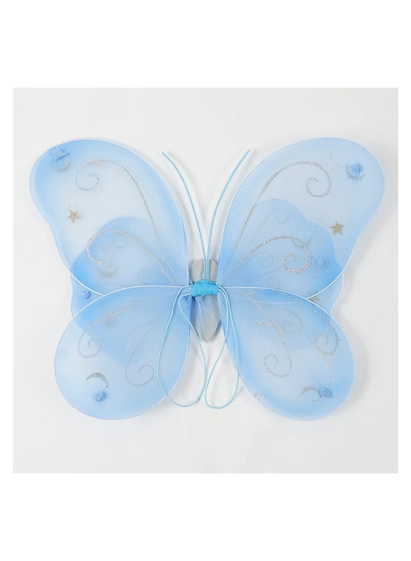KASTWAVE Butterfly Wings Dress Up Fairy Wings for Girls Princess Costumes Accessories Birthday Party Fairy Festival Rave Dress Up - Image 2