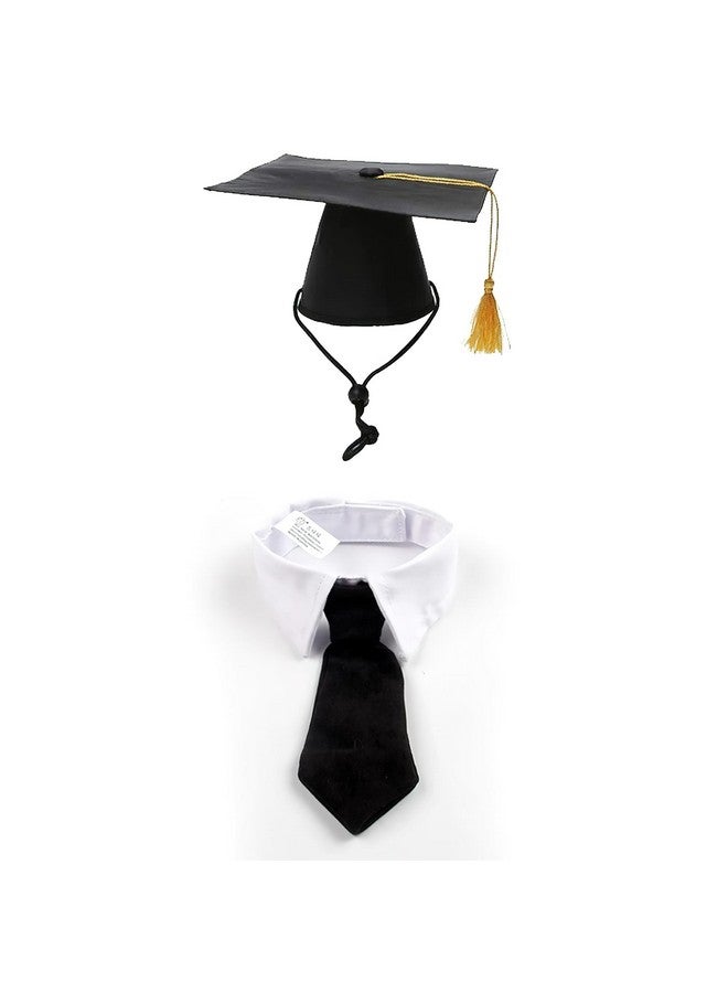 AUOCATTAIL Cat Dog Graduation Cap and Gow | Black Cat Dog Graduation Hats with Necktie | Pet Cosplay for Small Medium Large Dogs Cats Graduation Party Accessory - Image 2
