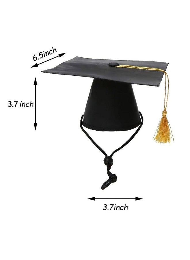 AUOCATTAIL Cat Dog Graduation Cap and Gow | Black Cat Dog Graduation Hats with Necktie | Pet Cosplay for Small Medium Large Dogs Cats Graduation Party Accessory - Image 3