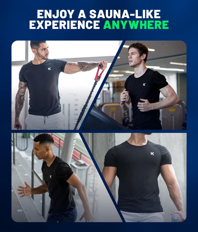 Kewlioo Sauna Shirt for Men - Heat Trapping Sweat Vest, Sauna Suit For Men, Compression Workout Sweat Suit for Gym, Workouts (Black, 2XL) - Image 4