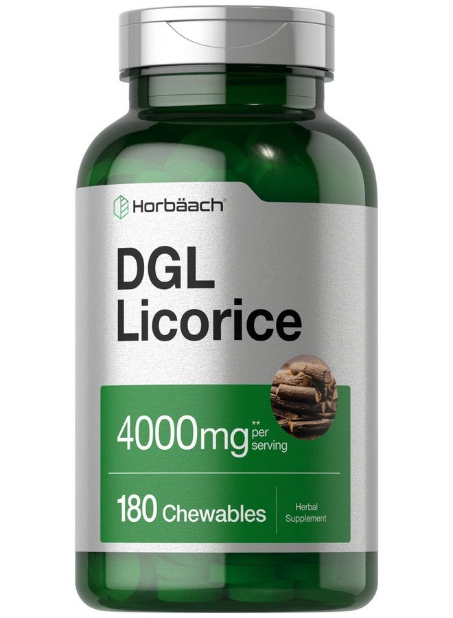 Horbäach DGL Licorice Chewable Tablets | 4000mg | 180 Count | Vegetarian and Non-GMO | Deglycyrrhizinated Licorice Root Extract - Image 1