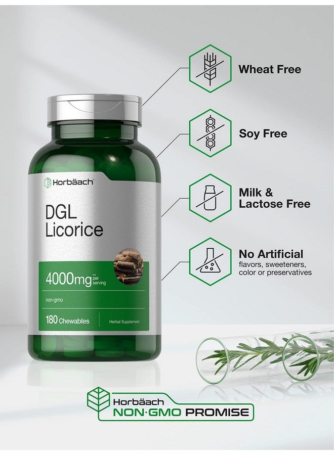 Horbäach DGL Licorice Chewable Tablets | 4000mg | 180 Count | Vegetarian and Non-GMO | Deglycyrrhizinated Licorice Root Extract - Image 4