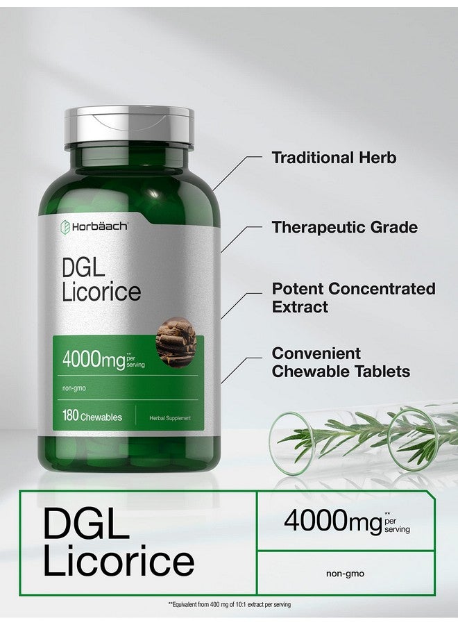 Horbäach DGL Licorice Chewable Tablets | 4000mg | 180 Count | Vegetarian and Non-GMO | Deglycyrrhizinated Licorice Root Extract - Image 3