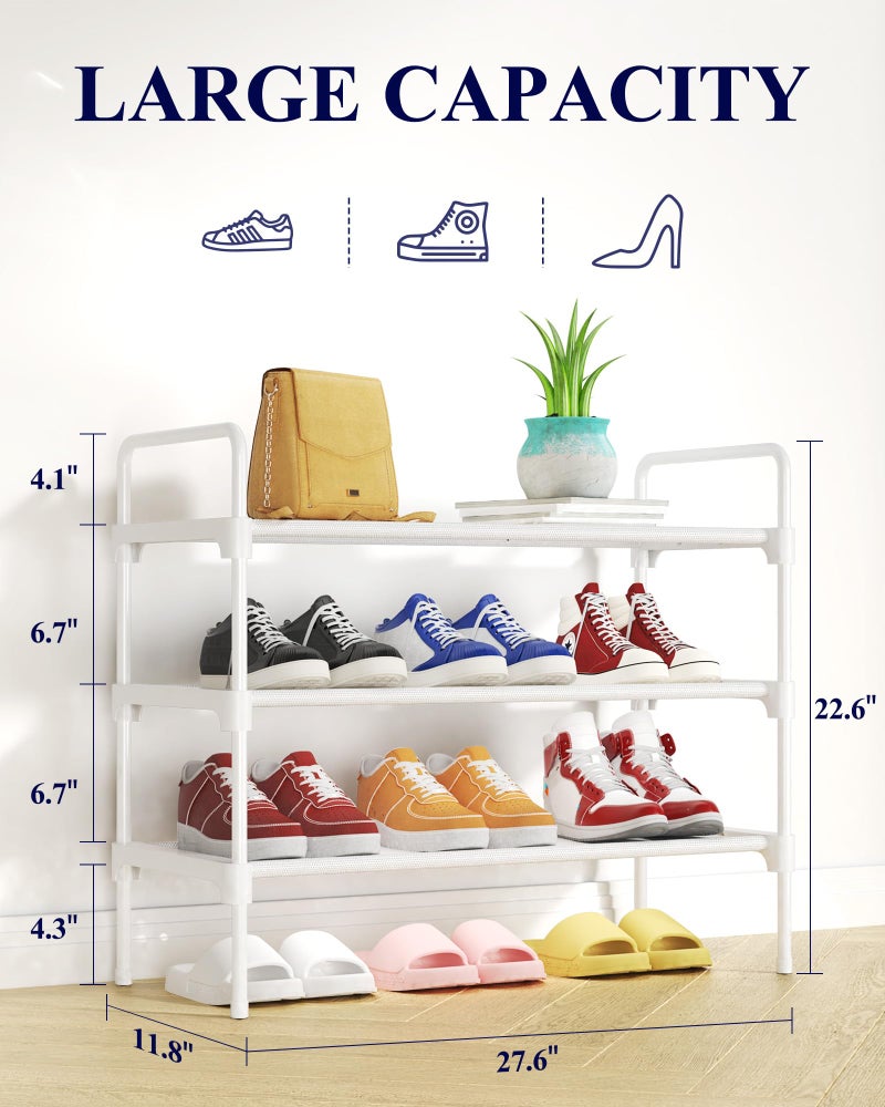 Kitsure Shoe Rack for Closet, Sturdy and Long-Lasting Shoe Shelf, Shoe Rack for Entryway, Personalized DIY Shoe Organizer, Shoe Rack Organizer for Space-Saving, 27.6" x 11.8" x 22.6", White - Image 2