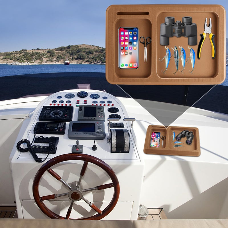 VEITHI Boat Dash Pad AntiSlip Boat Dash Organizer Perfect for Fishing Boat Center Consoles EVA Foam Boat Dash AccessoryCar Dash Grip Pad for Cell PhoneBrown - Image 4