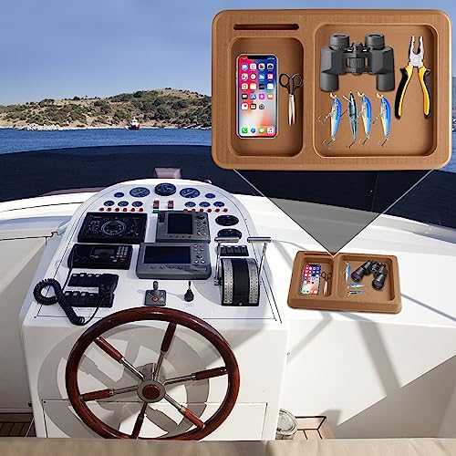VEITHI Boat Dash Pad AntiSlip Boat Dash Organizer Perfect for Fishing Boat Center Consoles EVA Foam Boat Dash AccessoryCar Dash Grip Pad for Cell PhoneBrown - Image 3
