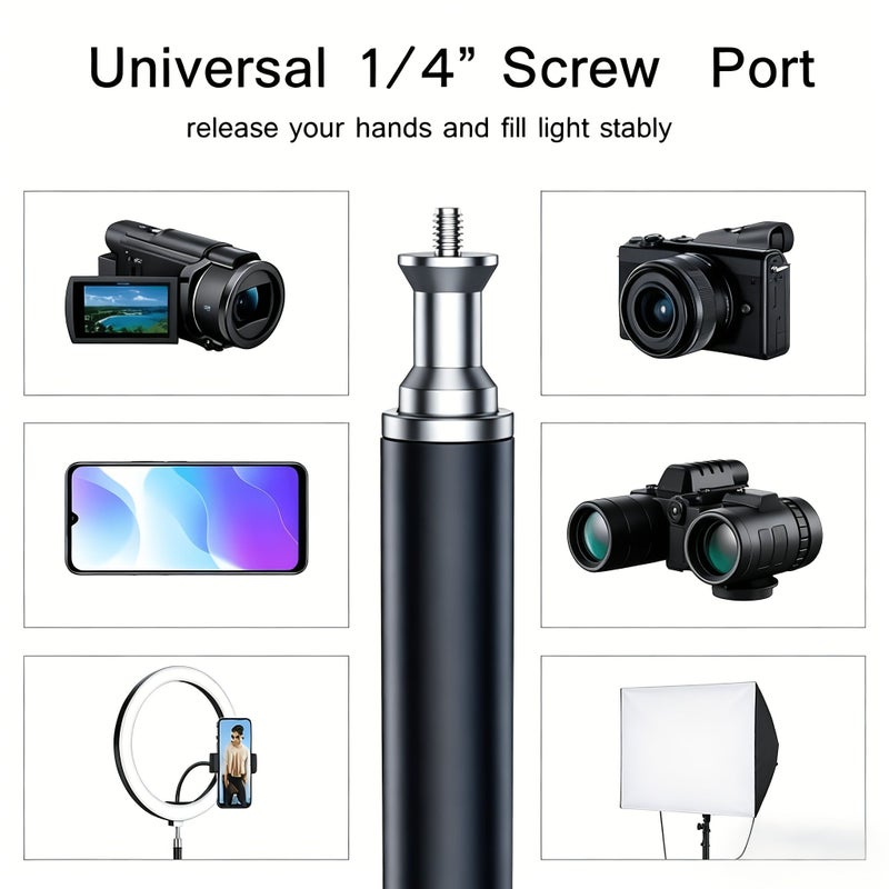 Projector Stand With Tray 21.65 Inch 3 Height Adjustable Foldable Desktop And Floor Stand 1 4 Screw Fits Most Projectors Cameras And Ring Lights - Image 1