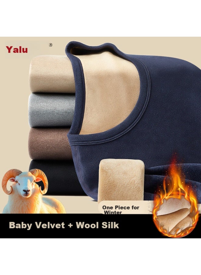 Yalu Fleece-lined Thickened Wool And Silk Thermal Underwear Set For Men And Women, Autumn Long Johns, Cold-resistant Warm Clothing For -40°c - Image 2