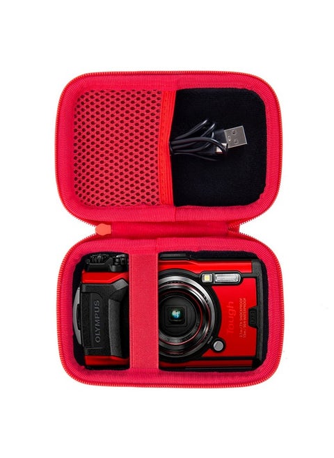 Hard Carrying Case Compatible With Olympus Tough Tg-6 / Om System Tough Tg-7 Waterproof Camera(Case Only,Red)