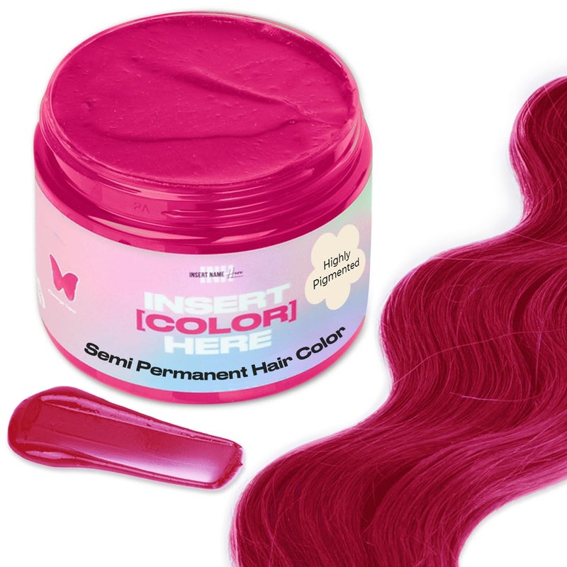 INH Semi Permanent Hair Color | Color Depositing Conditioner | Pink Hair Dye | No Bleach, No Peroxide Temporary Flamingo Topaz Tint for Women, Men | Vegan, Ammonia Free, Sulfate Free, Ready to Use 6oz - Image 1