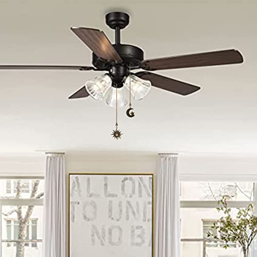 Dotlite Ceiling Fan Pull Chain Set Decorative Totem Bohemia Pull Chain Pendant Extension 12 Inches Lighting Fan Beaded Ball Fan Pull Chain Extender Ornament with Connector Moon and Sun (Copper) - Image 3