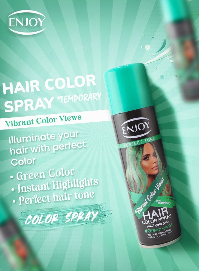 إنجوي ENJOY سبراي تلوين الشعر المؤقت – أخضر | لون حيوي قابل للغسل | 150 مل - Image 4