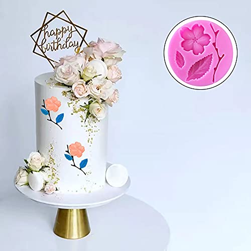 KuuGuu 6 PCS Peach Blossom Shape Molds Plant Flowers Leaf Fondant Silicone molds Cake Decorating Tools Chocolate Candy Molds Sugar craft Polymer Clay Molds Biscuit Cupcake Topper Decoration - Image 5