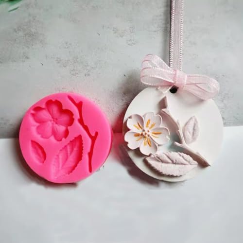 KuuGuu 6 PCS Peach Blossom Shape Molds Plant Flowers Leaf Fondant Silicone molds Cake Decorating Tools Chocolate Candy Molds Sugar craft Polymer Clay Molds Biscuit Cupcake Topper Decoration - Image 4