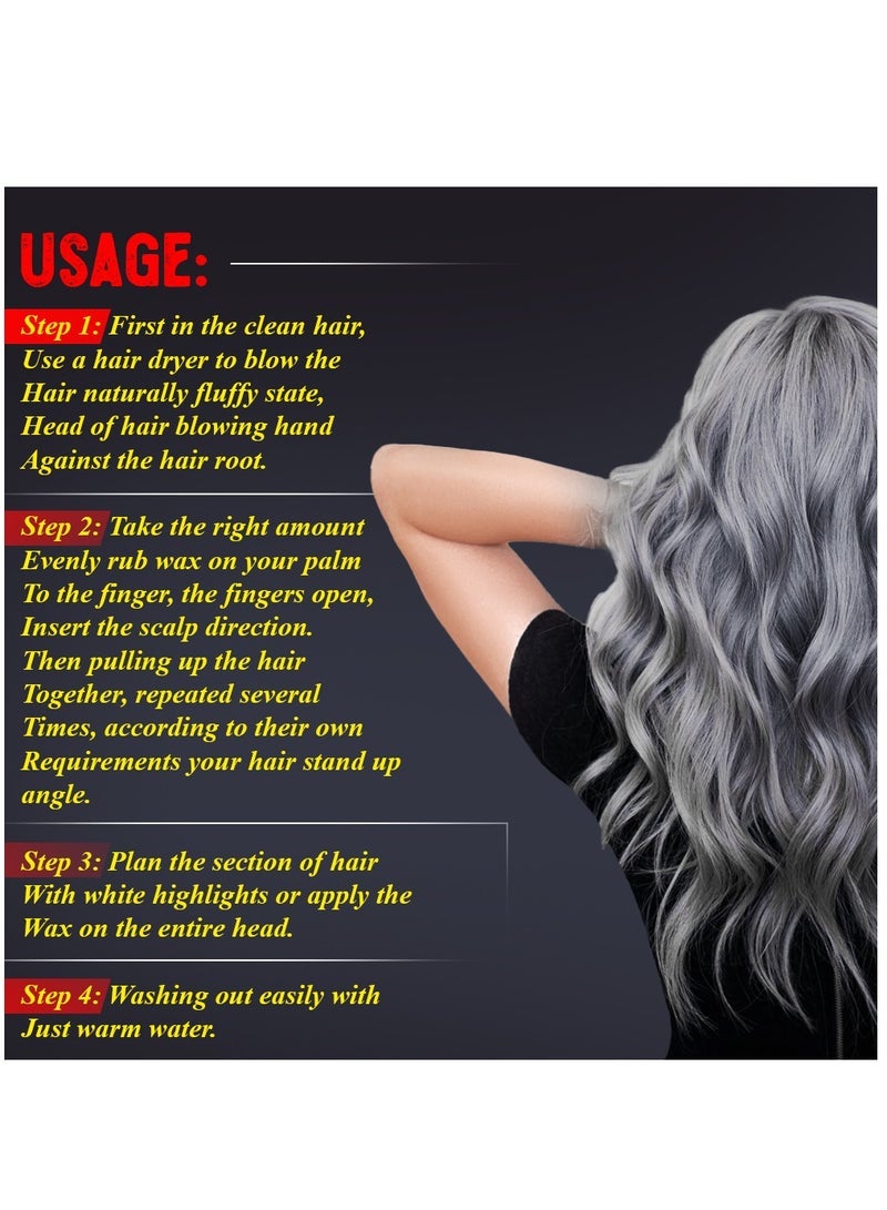 Kanza Hair Coloring Dye Wax 120g Instant Hair Wax Temporary Hairstyle Cream Hair Pomades Natural Hairstyle Wax Long-lasting Modelling Gel Cream for Men & Women - Image 4